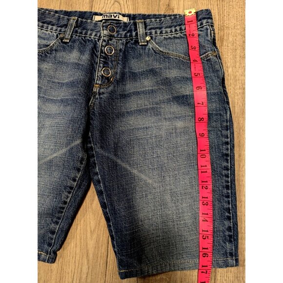 Mavi Short Women's Size 27 Blue Denim Front Snap Low Rise Pant - Picture 8 of 8
